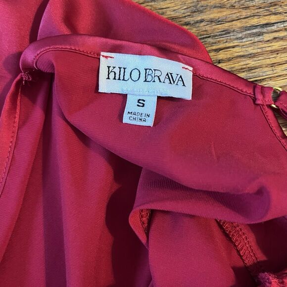 Kilo Brave Red Satin And Lace Coquette Slip Dress Size Small - Picture 15 of 16